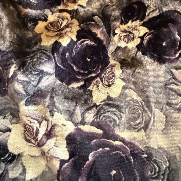 POL Ecru/Purple Rose Velvet Bomber Jacket Sz S Y2K, Soft Girl, Vintage - Picture 5 of 15